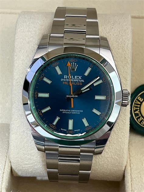 rolex vetro verde|Rolex Milgauss Blu Vetro Verde FULL SET like NEW .